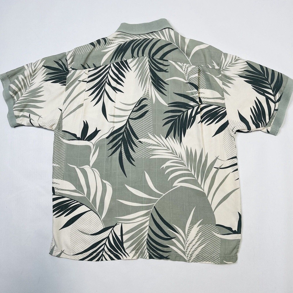 Tommy Bahama Men 100% Silk Shirt Size L Palm Leaves Hawaiian Shirt Short Sleeve - Picture 7 of 7